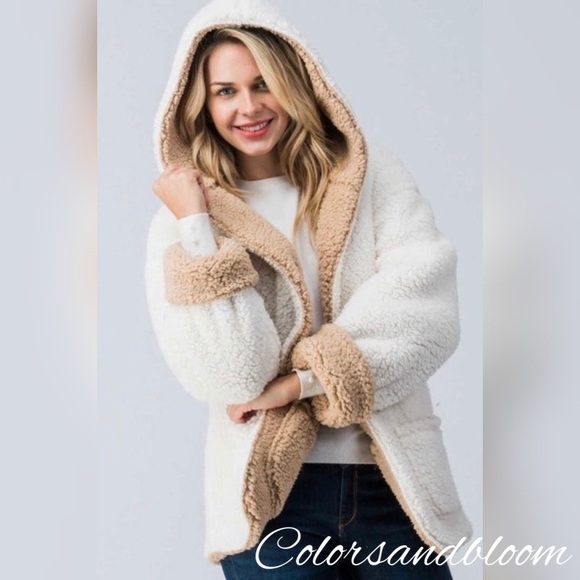 LAST! Reversible Teddy Faux Fur  Fleece Jacket - Picture 2 of 6